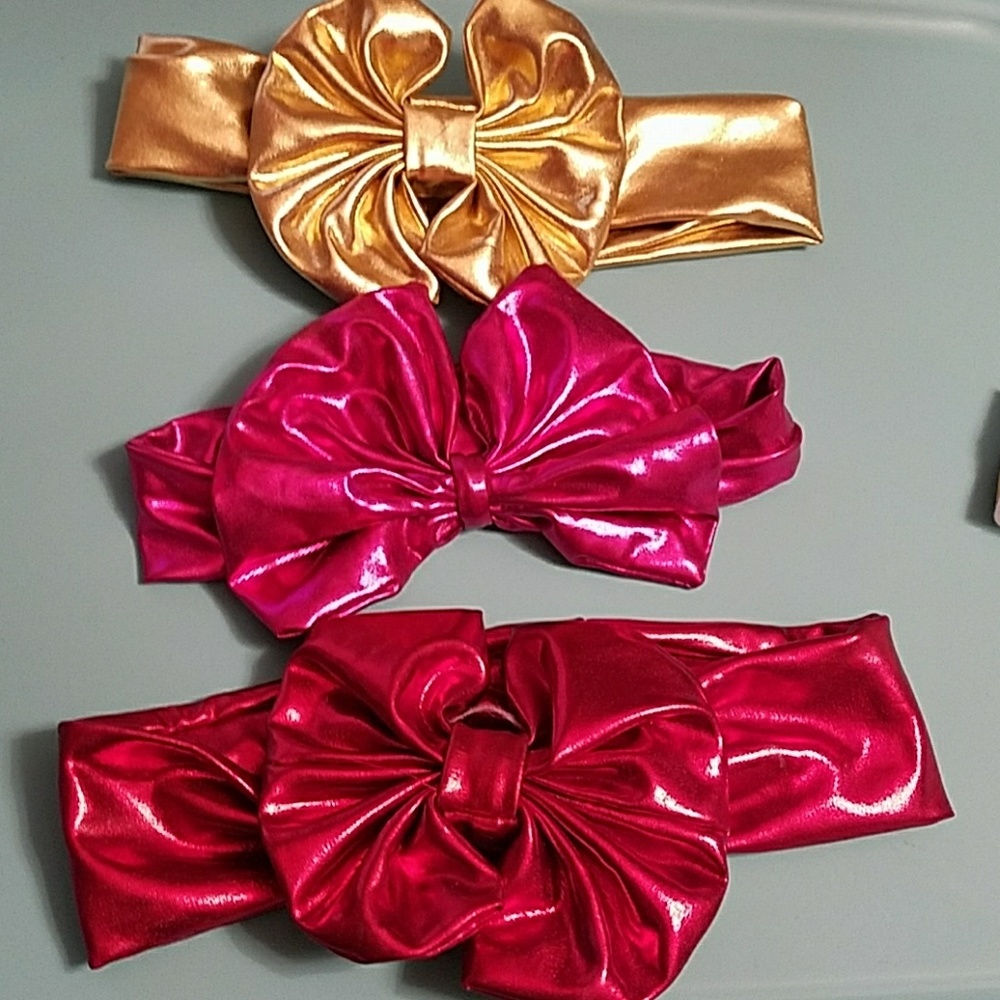 3 Metallic bow headband